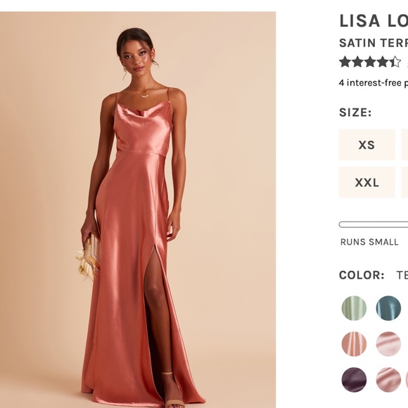 Long Satin Terracotta BridesMaid Dress - Picture 1 of 5